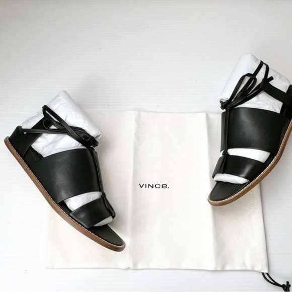 Vince womens black ankle wrap forester sandal size 7M - Picture 1 of 11